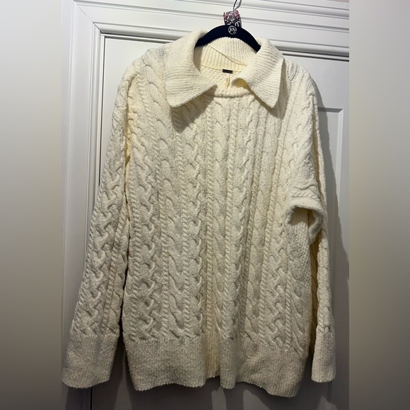 Free People Laurel Sweater Moonglow Size Large EUC - Picture 3 of 4